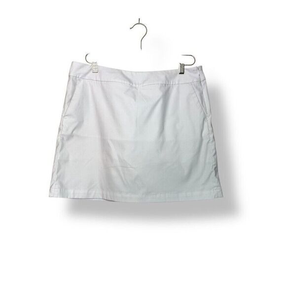 Nike Skort Women 10 White Golf Tournament Dri Fit Swoosh Inner Shorts - Picture 1 of 9